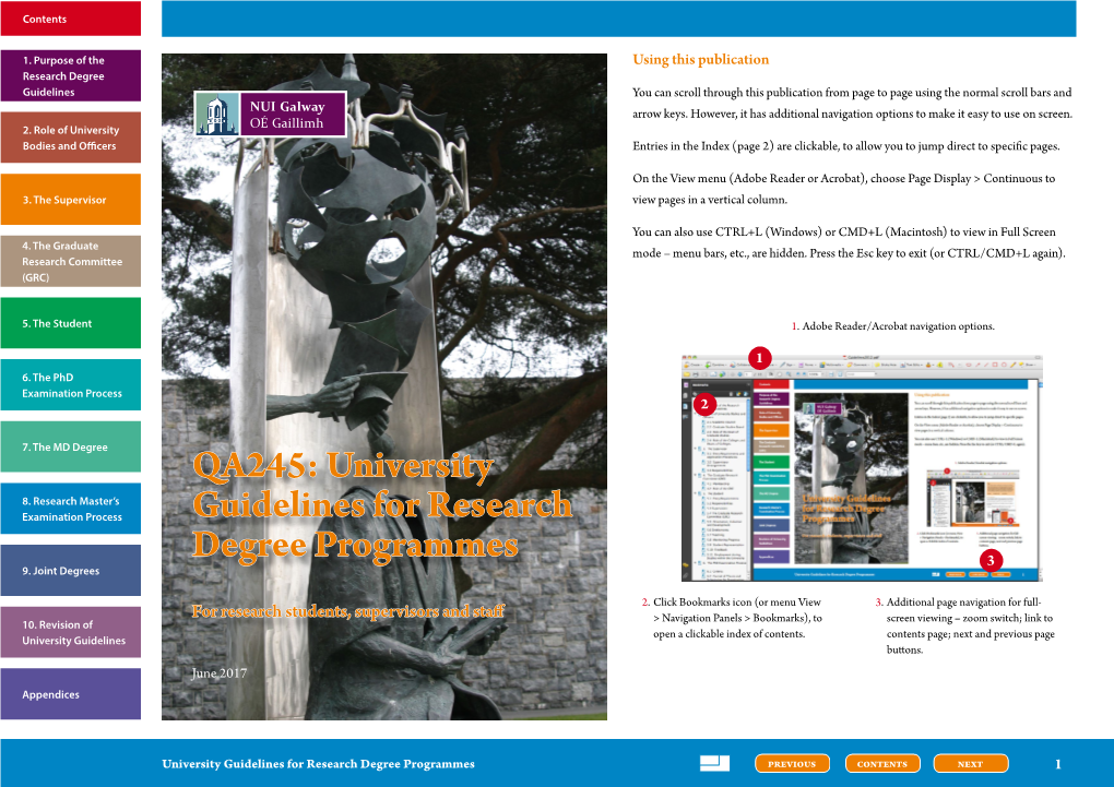 University Guidelines for Research Degree Programmes 1 Contents (Clickable Hyperlinks)