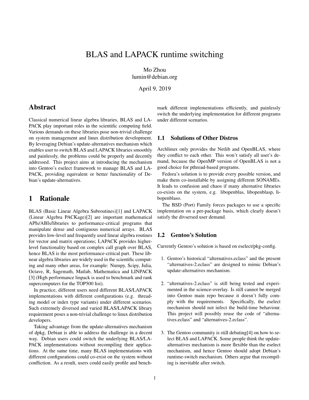 BLAS and LAPACK Runtime Switching