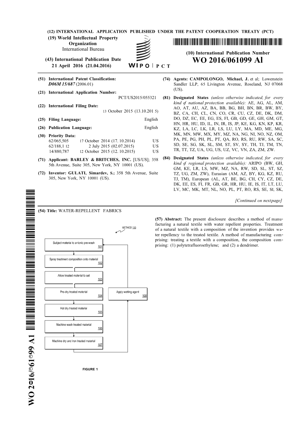 WO 2016/061099 Al 21 April 2016 (21.04.2016) P O P C T