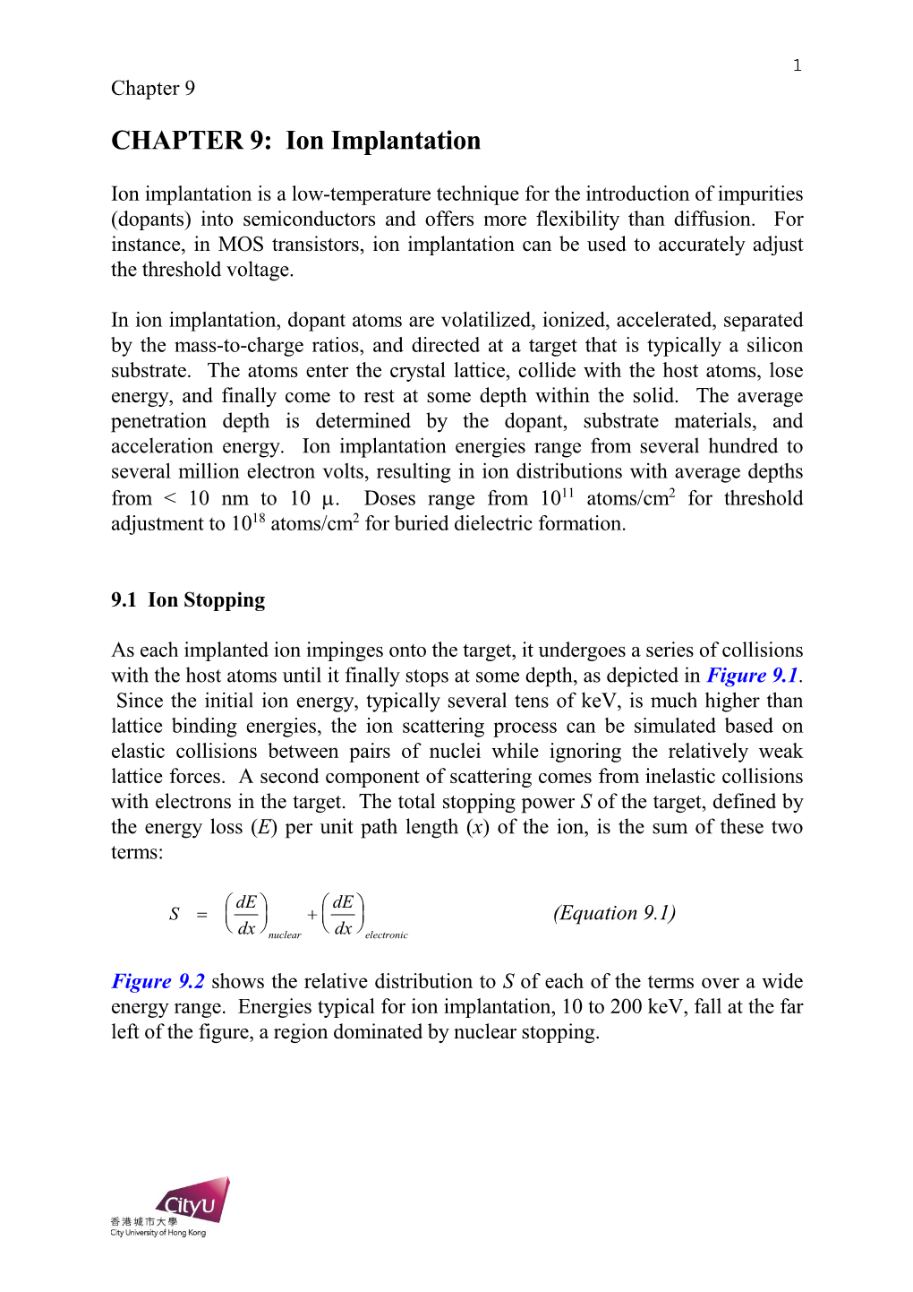 CHAPTER 9: Ion Implantation