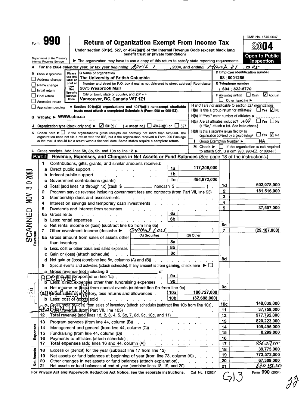 Return of Organization Exempt from Income