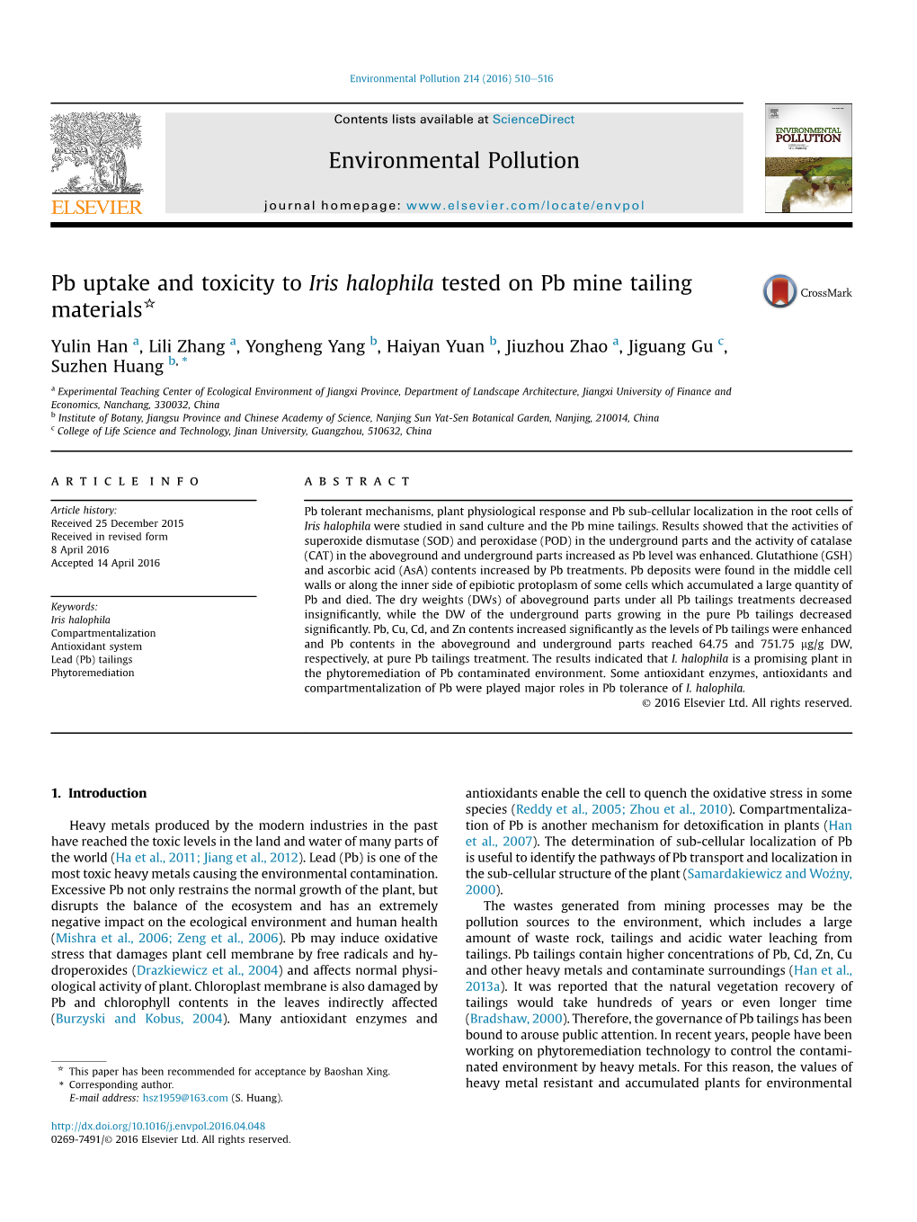 Environmental Pollution 214 (2016) 510E516