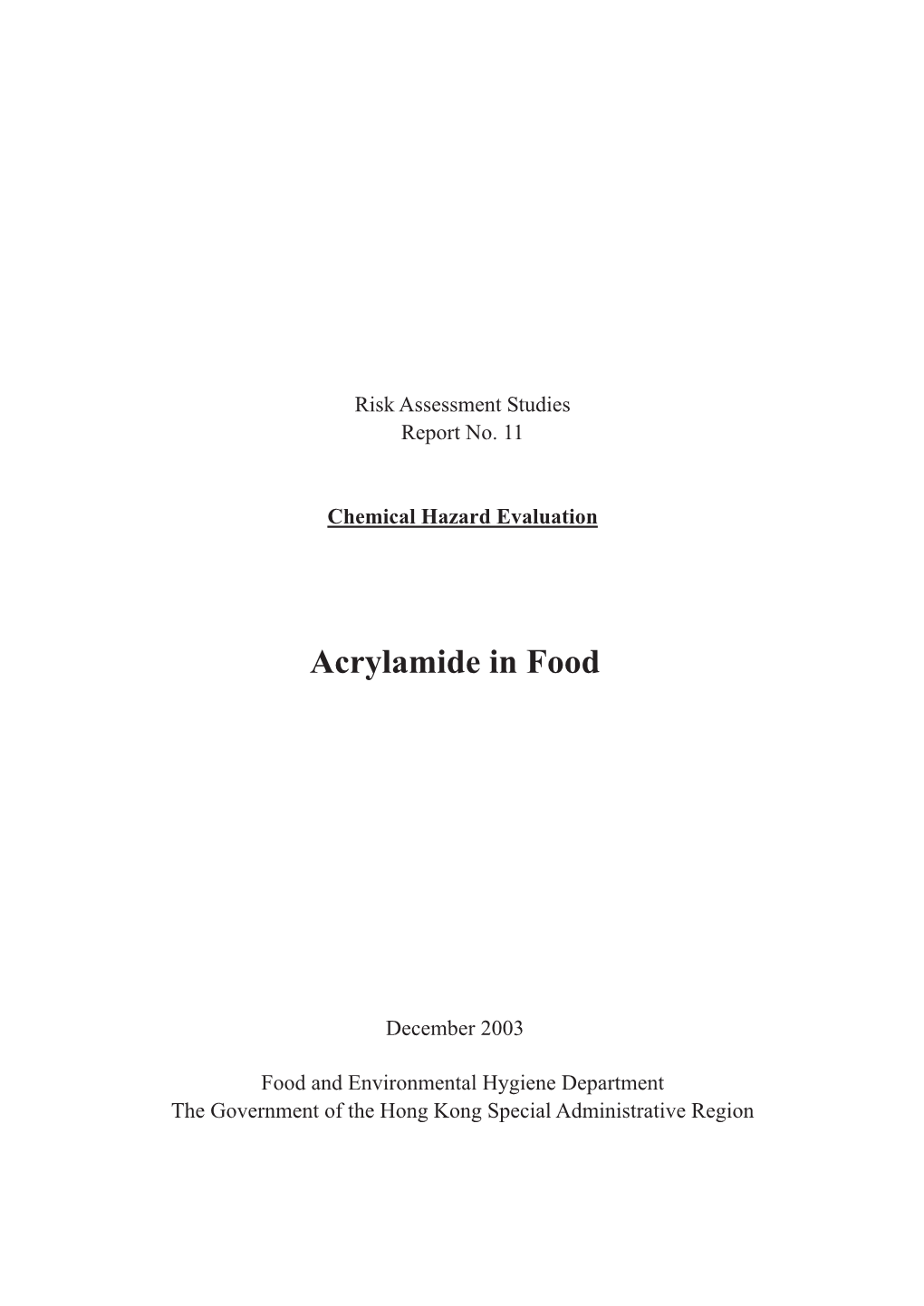 Acrylamide in Food