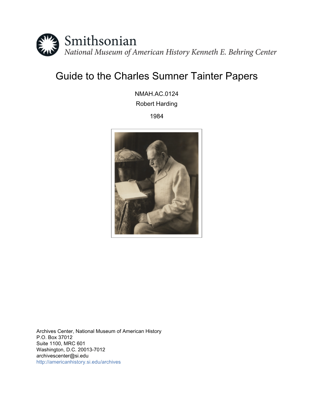 Guide to the Charles Sumner Tainter Papers