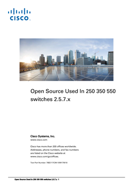Open Source Used in 250 350 550 Switches 2.5.7.X