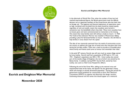 Escrick and Deighton War Memorial November 2020
