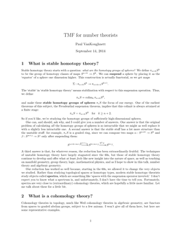 TMF for Number Theorists