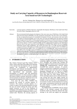 Study on Carrying Capacity of Resources in Danjiangkou Reservoir Area Based on GIS Technologies