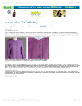 Armani Jackets: the Inside Story - Threads 2015-08-24, 3:34 PM