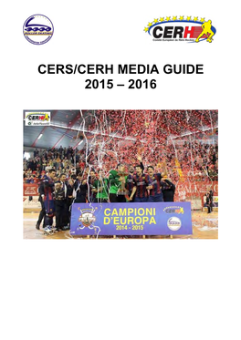 Cers/Cerh Media Guide 2015 – 2016