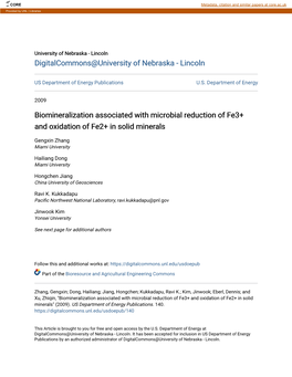 Biomineralization Associated with Microbial Reduction of Fe3+ and Oxidation of Fe2+ in Solid Minerals