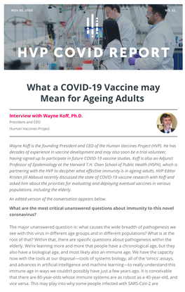 What a COVID-19 Vaccine May Mean for Ageing Adults