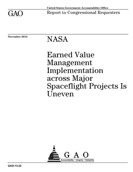 GAO-13-22, NASA: Earned Value Management Implementation