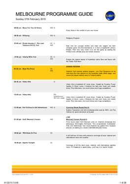 Melbourne Programme Guide