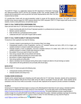 CUNY 311 CCR Job Description