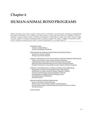 Chapter 6 HUMAN-ANIMAL BOND PROGRAMS