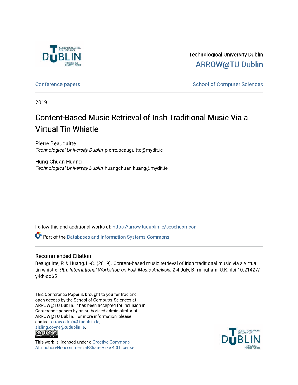 Content-Based Music Retrieval of Irish Traditional Music Via a Virtual Tin Whistle