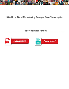 Little River Band Reminiscing Trumpet Solo Transcription