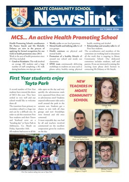Newslink OCTOBER 2016 MCS… an Active Health Promoting School Health Promoting Schools Coordinators • Weekly Cycles on Our Local Greenway