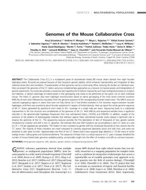 Genomes of the Mouse Collaborative Cross