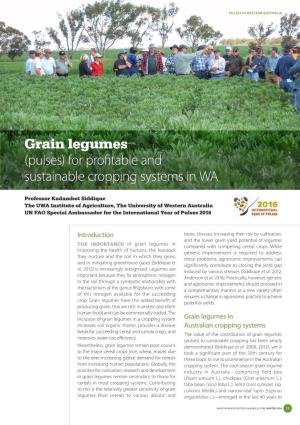 Grain Legumes (Pulses) for Profitable and Sustainable Cropping Systems in WA