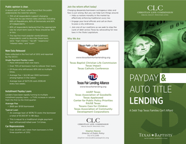 Payday & Auto Title Lending