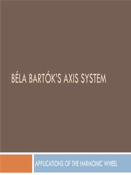 Béla Bartók's Axis System