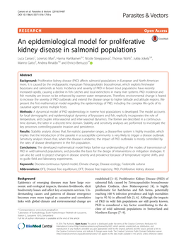 An Epidemiological Model for Proliferative Kidney Disease In