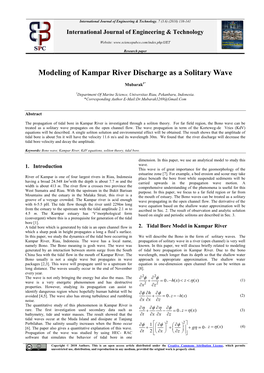 Modeling of Kampar River Discharge As a Solitary Wave