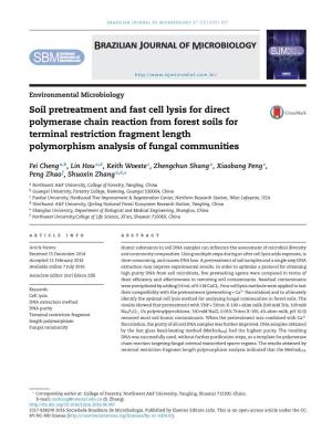 Soil Pretreatment and Fast Cell Lysis for Direct Polymerase Chain Reaction