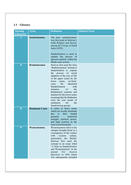 1.1 Glossary