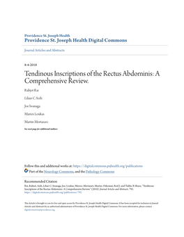 Tendinous Inscriptions of the Rectus Abdominis: a Comprehensive Review