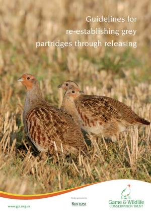 Grey Partridge Re-Introduction Guidelines.Indd