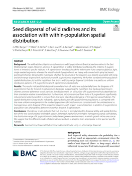 Seed Dispersal of Wild Radishes and Its Association with Within-Population