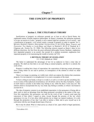 Chapter 7 the CONCEPT of PROPERTY