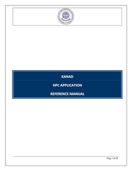 Kanad Hpc Application Reference Manual
