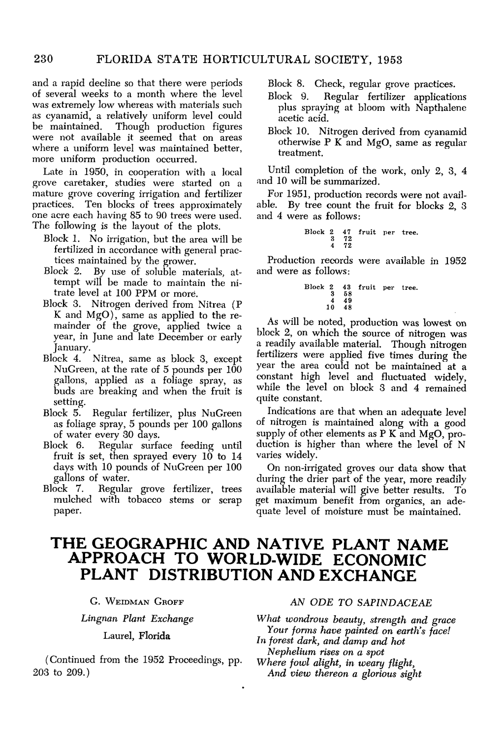 The Geographic and Native Plant Name Approach to World-Wide Economic Plant Distribution and Exchange