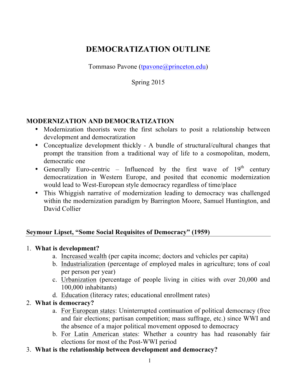 Outline-Democratization