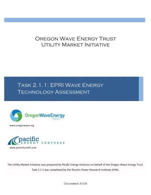 EPRI Wave Energy Technology Assessment