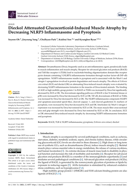 Dieckol Attenuated Glucocorticoid-Induced Muscle Atrophy by Decreasing NLRP3 Inﬂammasome and Pyroptosis