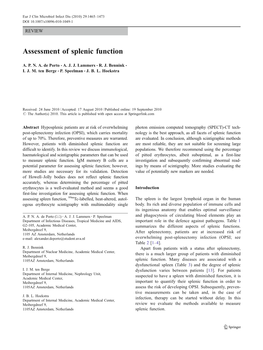 Assessment of Splenic Function