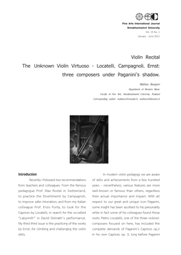 Locatelli, Campagnoli, Ernst: Three Composers Under Paganini's Shadow