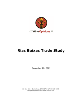 Rías Baixas Trade Study