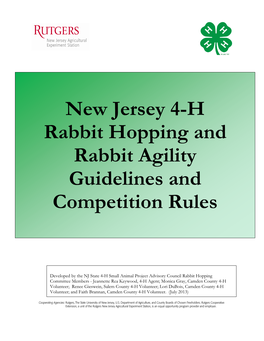 New Jersey 4-H Rabbit Hopping and Rabbit Agility Guidelines and Competition Rules