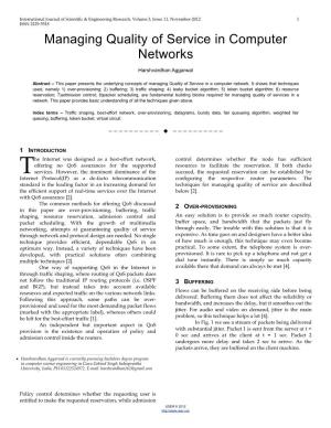Managing Quality of Service in Computer Networks
