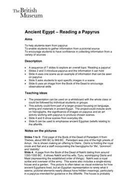 Reading a Papyrus