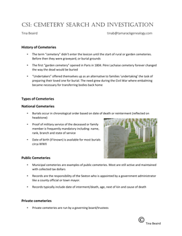 Csi: Cemetery Search and Investigation