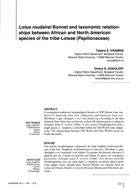 Ships Between African and North American Species of the Tribe Loteae (Papilionaceae)