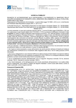 Comune Di Caserta (CE) E-DISTRIBUZIONE S.P.A