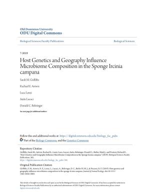 Host Genetics and Geography Influence Microbiome Composition in the Sponge Ircinia Campana Sarah M